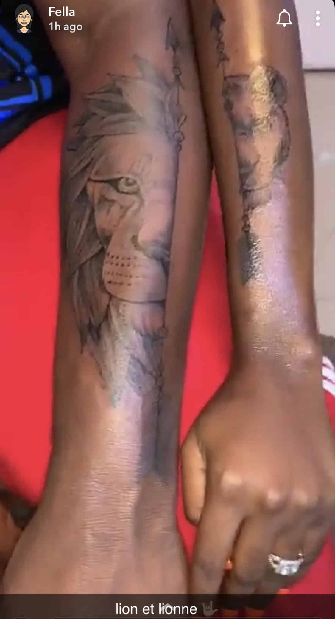 fella and medikal lion tattoo