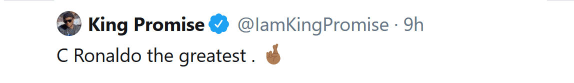 king promise tweet
