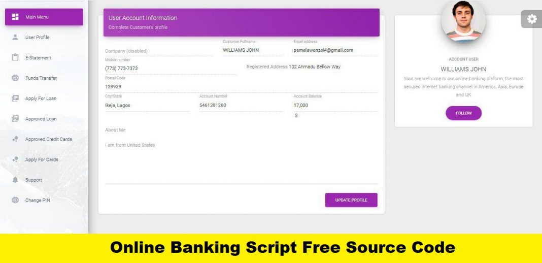 Online Banking Script Full Project Source Code