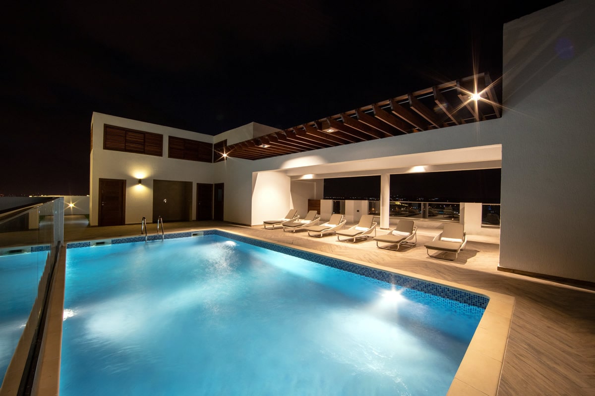 the gallery rooftop pool in accra