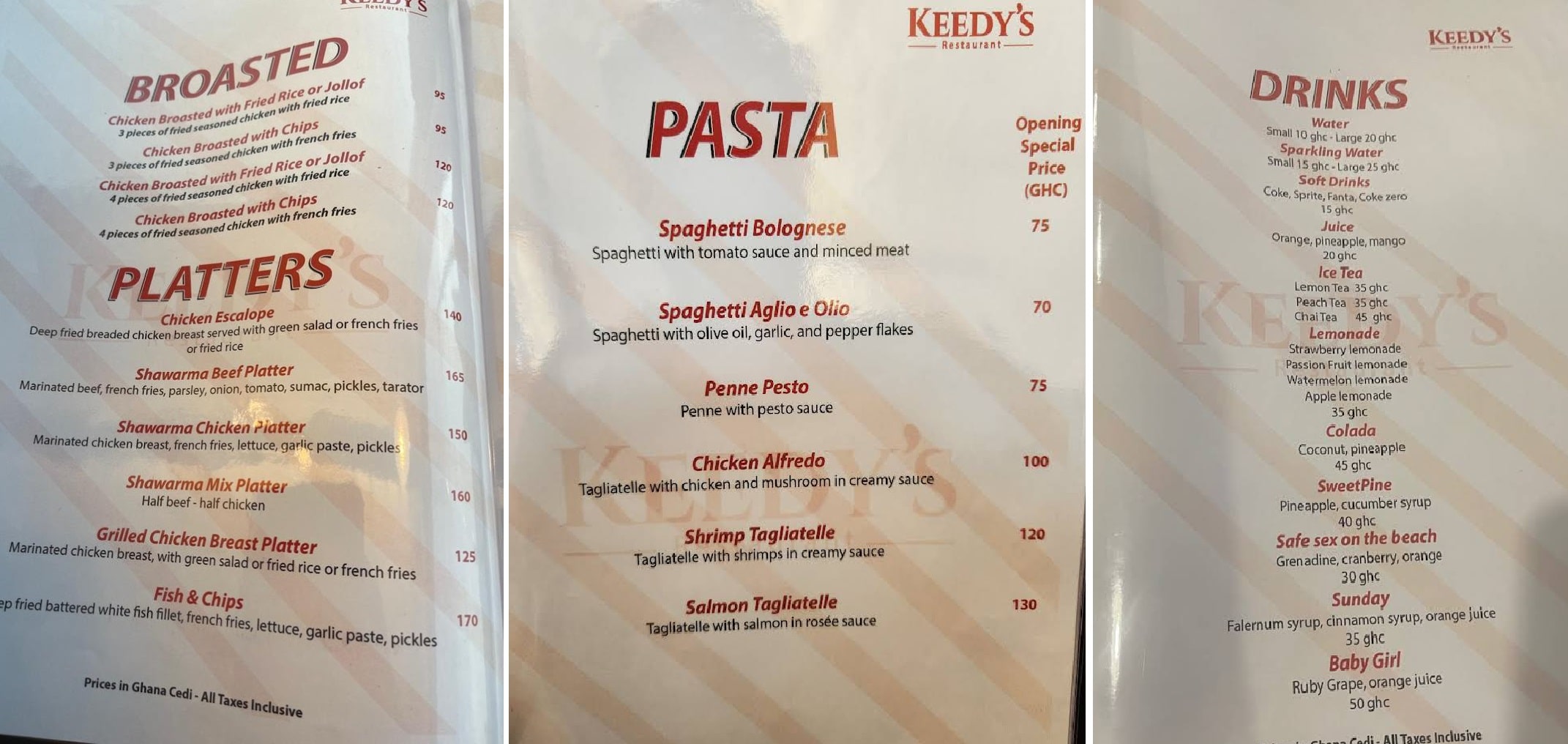 Keedys Restaurant Accra Menu & Location