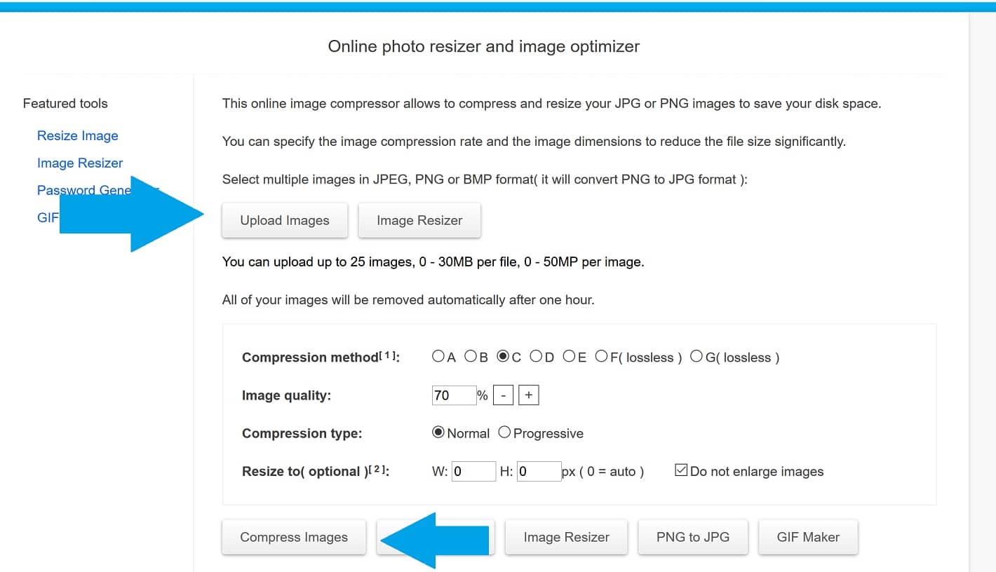 How to compress images online for free - Compress JPEG PNG Photos